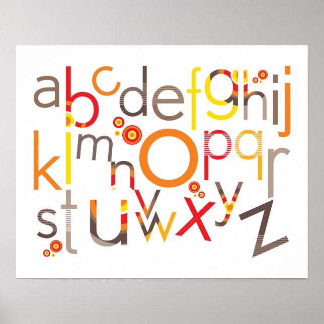 Affiches MUR ART :: TYPOGRAPHIE - alphabet tendance 3 (Devant)