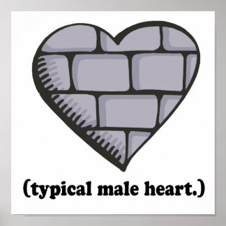 Affiches mur de brique coeur mâle typique