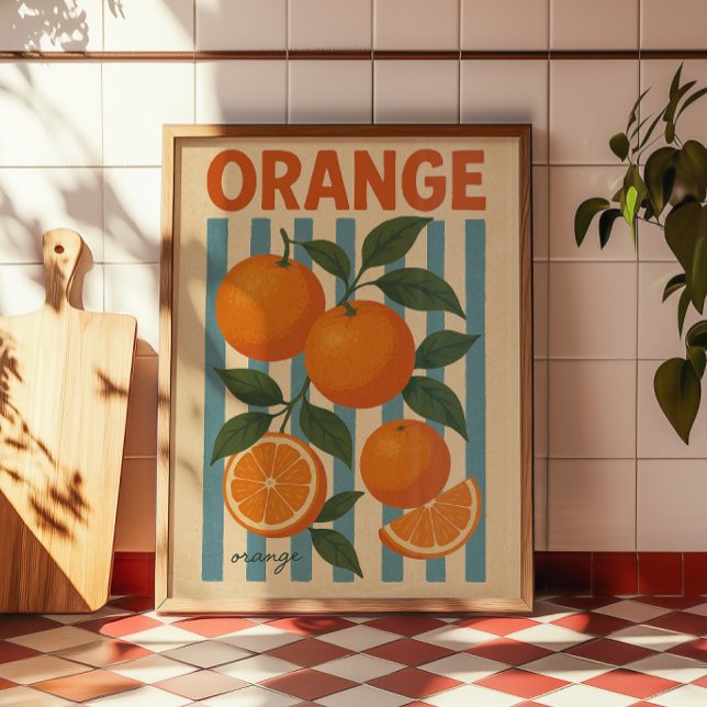 Affiches murales botaniques orange vintage | Cuisi (Créateur téléchargé)
