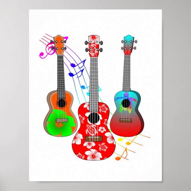 Affiches Music musical ukulele (Devant)