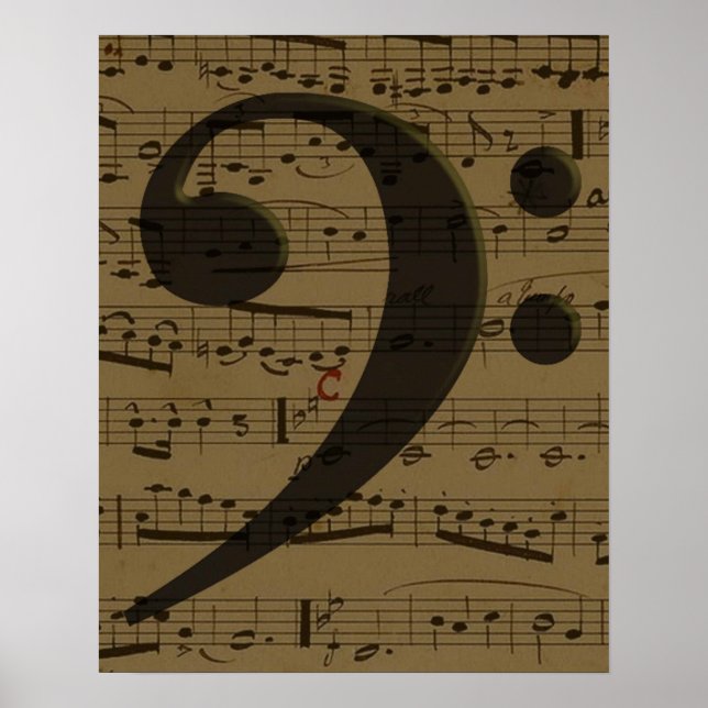 Affiches Musical Treble Clef Sheet Musique Classique (Devant)