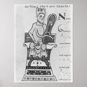 Affiches Musicien jouant un crouth