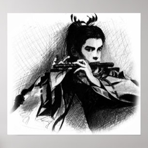 Affiches musicien samouraï