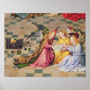 Affiches Musiciens d'ange de panneau droit de retable
