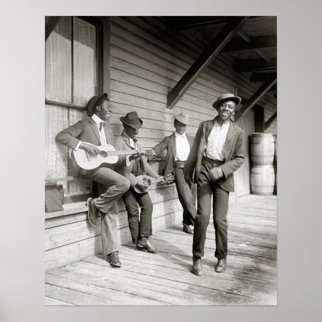 Affiches Musiciens en route, 1908. Photo ancienne (Devant)