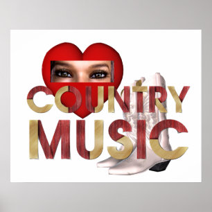 Affiches Musique country d'amour de la PIÈCE EN T I