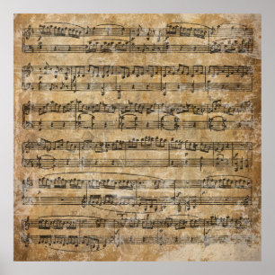 Affiches Musique de feuille vintage