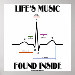 Affiches Musique de la vie trouvée à l'intérieur (ECG/EKG H