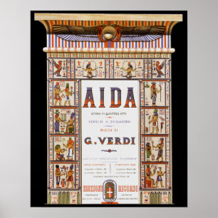 Affiches Musique d'opéra vintage, Aïda égyptienne de Verdi