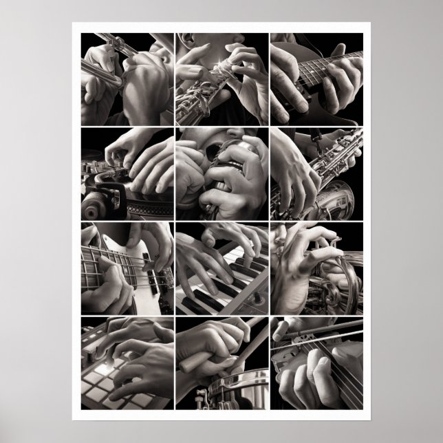 Affiches Musique et mains (Devant)