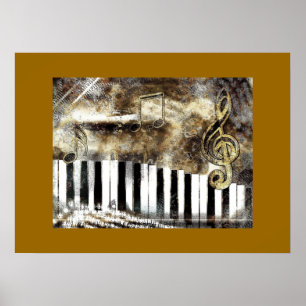 Affiches Musique et notes élégantes pour piano