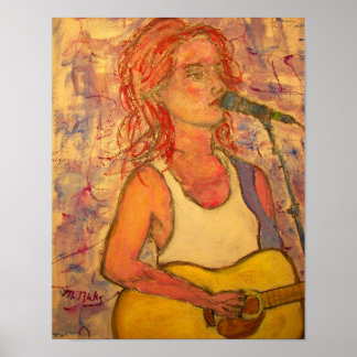 Affiches musique microphone bleu art