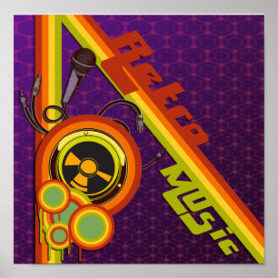 Affiches musique rétro funky vectoriel art