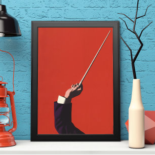 Affiches Musique Vintage, Main du Chef d'Orchestre Tenant u