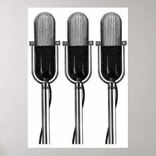 Affiches Musique vintage, Microphone rétro à l'ancienne