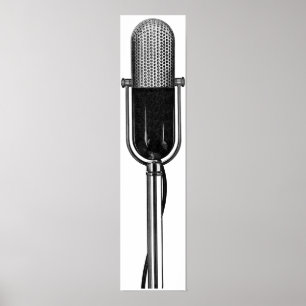 Affiches Musique vintage, Microphone rétro à l'ancienne