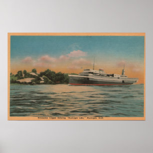 Affiches Muskegon, MI - vue de tondeuse de Milwaukee