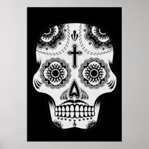 Affiches Mustache sugar skull