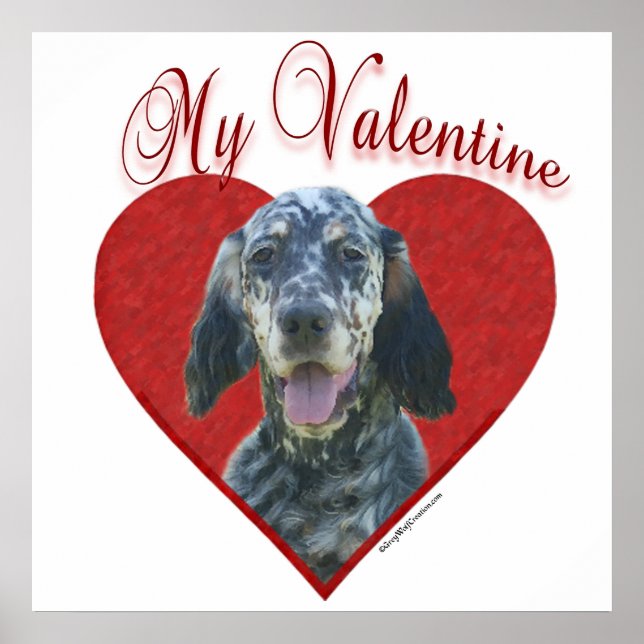 Affiches My English Setter Valentine (Devant)