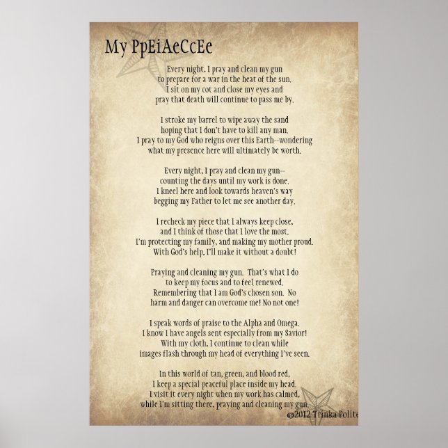 Affiches My PpEiAeCcEe ©2012 par Trinka Polite (poster) (Devant)