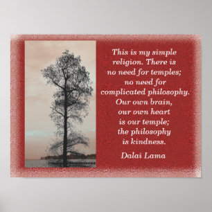 Affiches My Simple Religion - Citation du Dalaï Lama - Impr