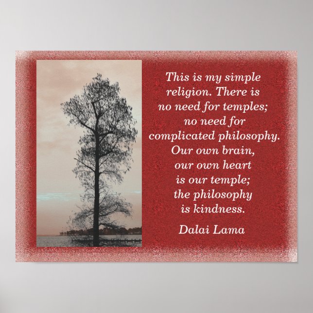 Affiches My Simple Religion - Citation du Dalaï Lama - Impr (Devant)