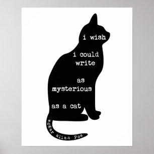 Affiches Mystérieux comme un chat Edgar Allan Poe Citation
