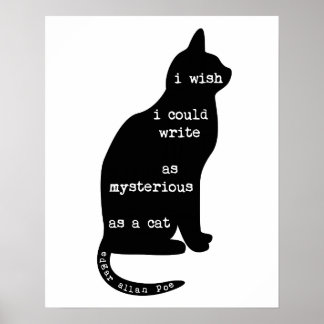 Affiches Mystérieux comme un chat Edgar Allan Poe Citation
