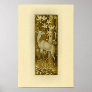 Affiches Mystical White Deer in Woods 1877 Imprimer