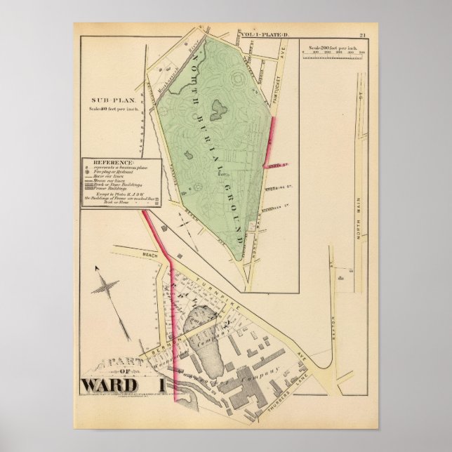 Affiches N Ground et Woonsocket Company Carte Atlas (Devant)