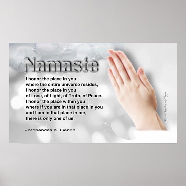Affiches Namaste Poem (Journée mondiale de l'unicité) (Devant)
