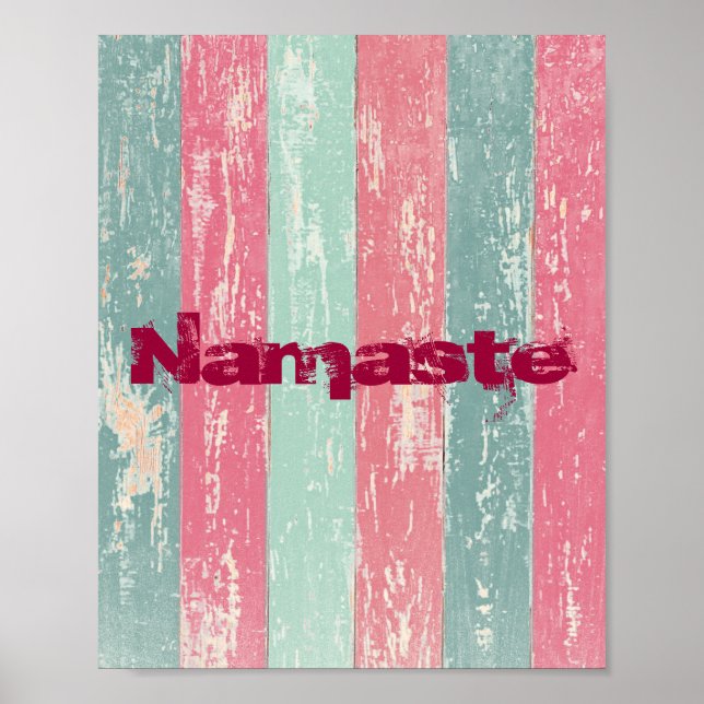 Affiches Namaste sur Grunge Stripes (Devant)