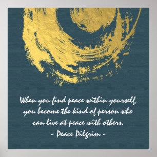 Affiches Namaste Yoga Citations de méditation Or bleu signe