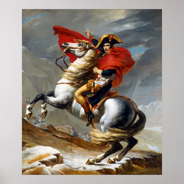 Affiches Napoléon Bonaparte Peinture de Jacques-Louis David (Devant)