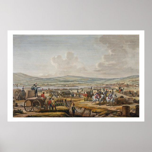 Affiches Napoléon visite les oeuvres de siège à Danzig sous (Devant)