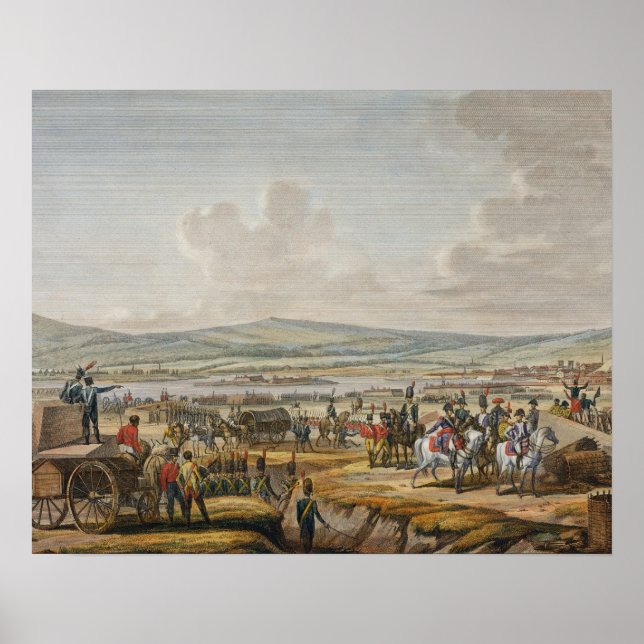 Affiches Napoléon visite les oeuvres de siège à Danzig sous (Devant)