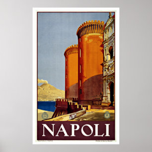 Affiches Napoli Italy Castel Nuovo Vintage Travel