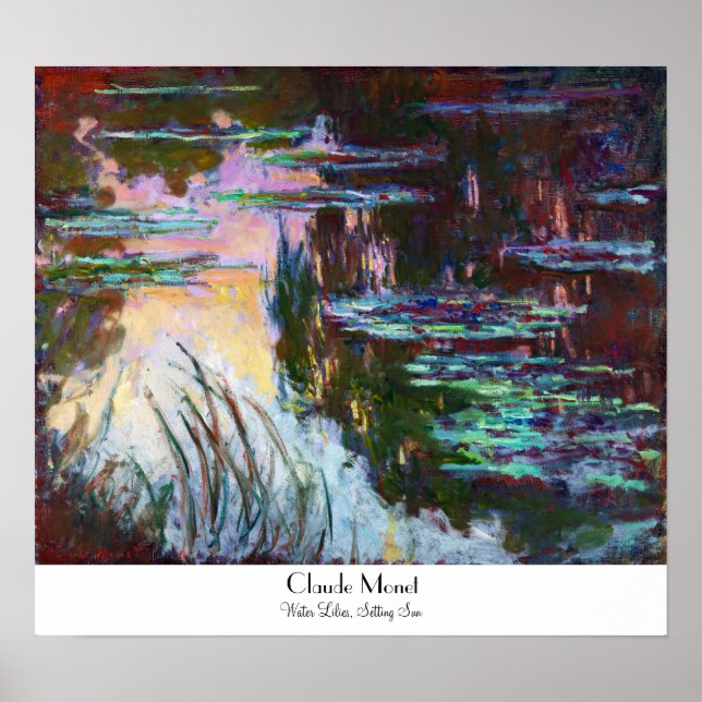 Affiches Nappes D'Eau, Mise En Place De Sun Claude Monet (Devant)