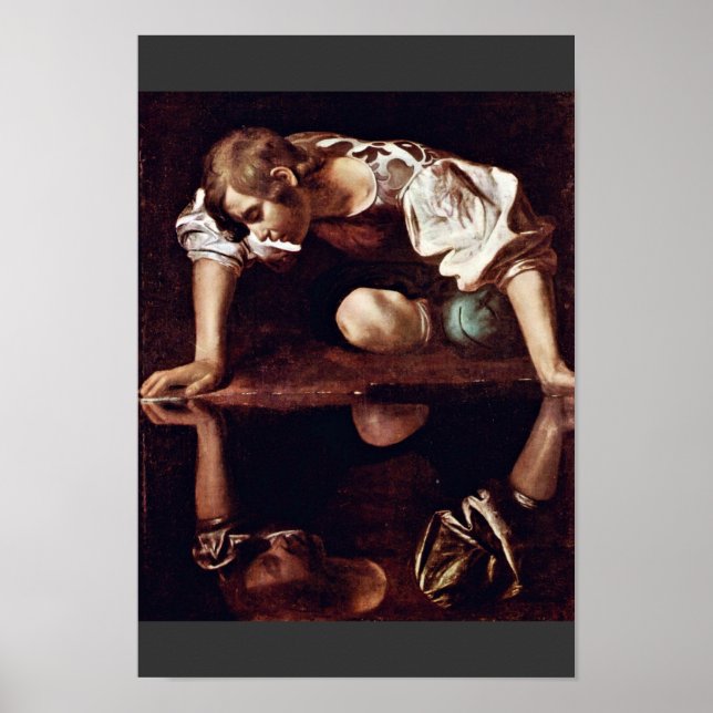 Affiches Narzis, Par Michelangelo Merisi Da Caravaggio (Devant)