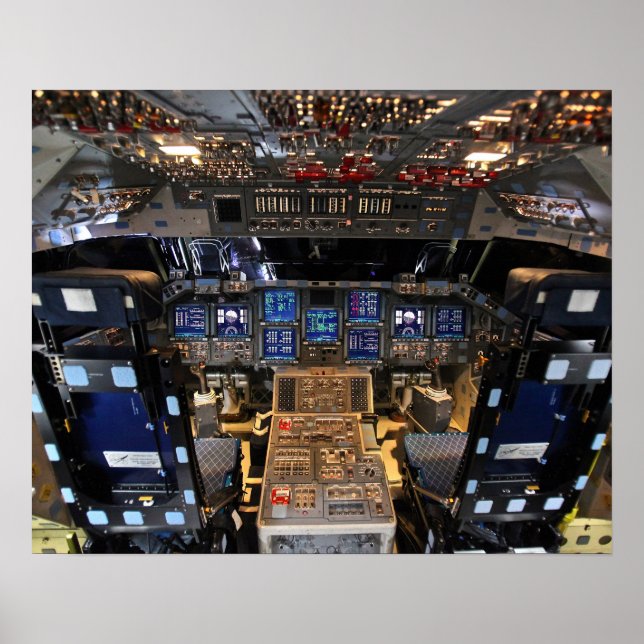 Affiches NASA Space Shuttle Endeavour Flight Deck Cockpit (Devant)