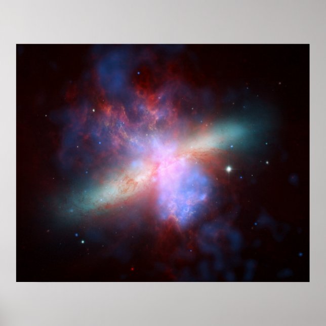 Affiches NASA - X-ray-Visible-Infrared Image of M82 (Devant)