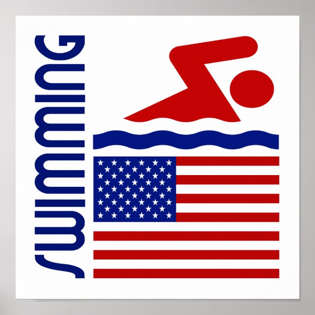 Affiches Natation aux États-Unis (Devant)