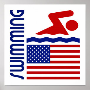 Affiches Natation Etats-Unis