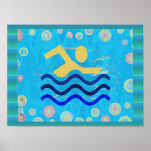 Affiches Natation : Hot Times esprit Cool