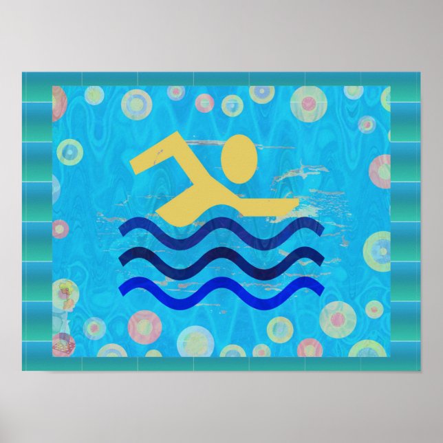 Affiches Natation :  Les Temps Chauds Refroidissent l'Espri (Devant)