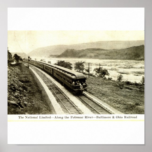 Affiches National Limited Baltimore & Ohio Railroad 1920 (Devant)