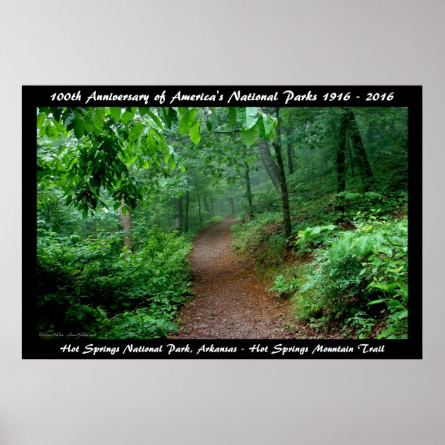 Affiches National Park Anniversary Hot Springs Mt Trail (Devant)