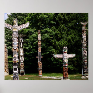 Affiches Native American totem poles, Vancouver, British