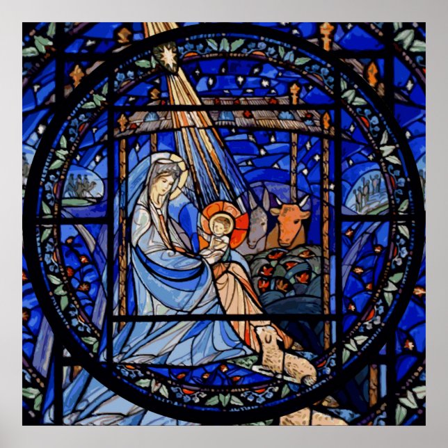 Affiches Nativité du style Verre Trait (Devant)
