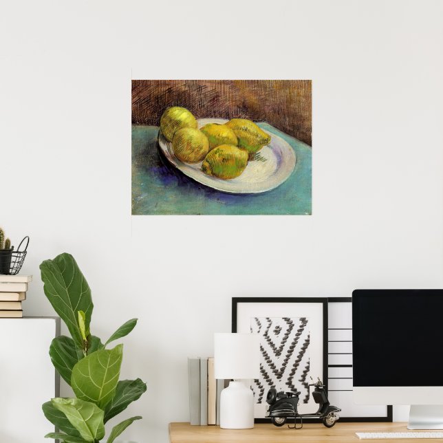 Affiches Nature morte Citrons sur une assiette par Vincent  (Bureau à domicile)